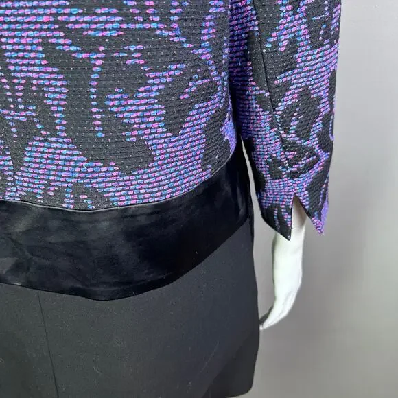 Ellen Tracy blazer jacket size 12 new floral office colorful capsule longline
